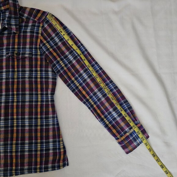 Patagonia Women's Ikat Purple Organic Cotton Long-Sleeved Fjord Flannel Shirt 8 - Picture 11 of 12